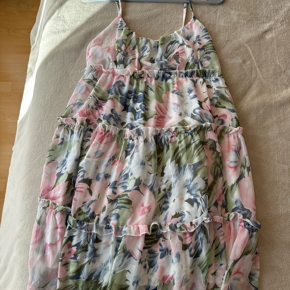 Floral Kids Dress in Pink and Green